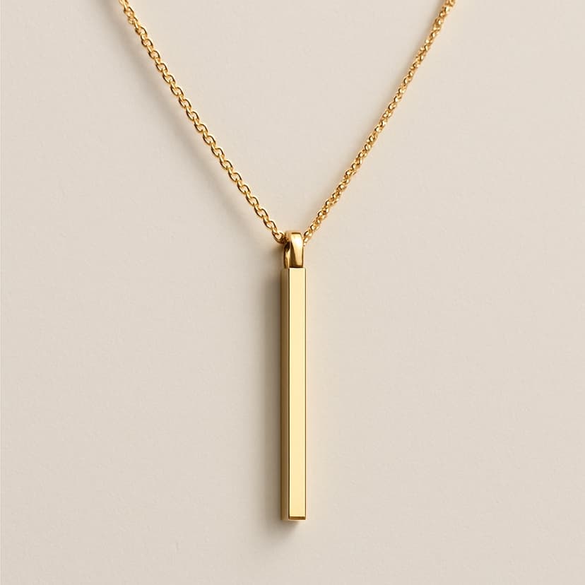 Modern geometric gold necklace with minimal design